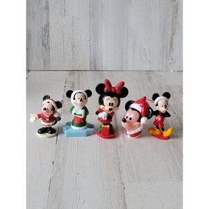 Christmas mini Mickey Mouse figures toy Xmas variety set